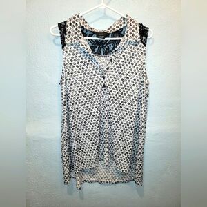 Black and White Patterned Women's Tank Top